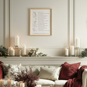 “O Holy Night” Engraved Christmas Wall Art – Personalized Christian Holiday Home Sign