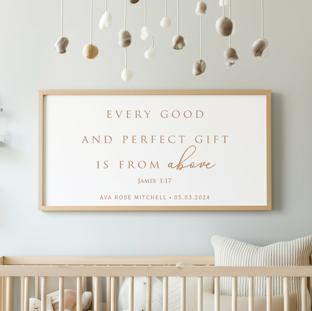 Every Good And Perfect Gift · Personalized Framed Sign