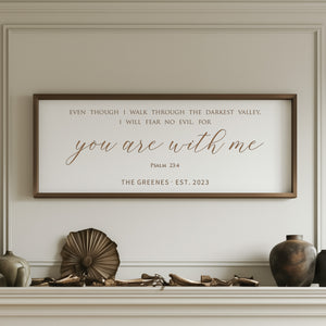 “I Will Fear No Evil” Psalm 23:4 Scripture Wall Art – Engraved Christian Home Décor