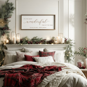 “It’s the Most Wonderful Time of the Year” Engraved Wall Sign – Personalized Christmas Home Décor