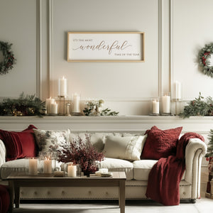 “It’s the Most Wonderful Time of the Year” Engraved Wall Sign – Personalized Christmas Home Décor