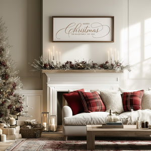 “Merry Christmas” Engraved Wall Sign – Personalized Holiday Home Décor