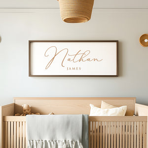 Personalized Baby Name Sign – Elegant Engraved Wall Art with First and Middle Name – Nursery Room Décor