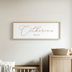 Personalized Baby Name Sign – Elegant Engraved Wall Art with First and Middle Name – Nursery Room Décor