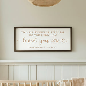 “Twinkle Twinkle Little Star” Personalized Baby Sign – Engraved Nursery Wall Art with Name & Date