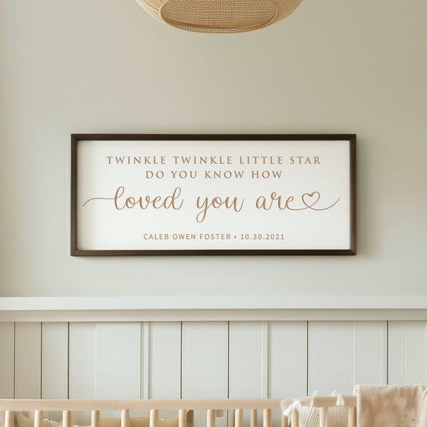 “Twinkle Twinkle Little Star” Personalized Baby Sign – Engraved Nursery Wall Art with Name & Date