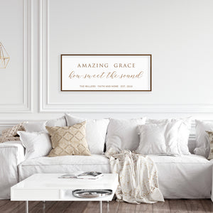 Amazing Grace Custom Family Sign – Classic Hymn Wall Art