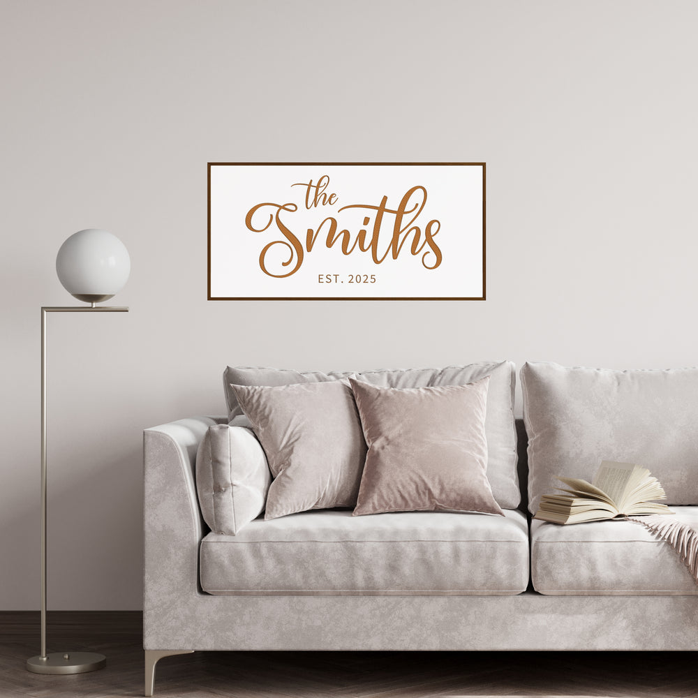 Custom Family Name Sign – Last Name Wall Art with Established Date