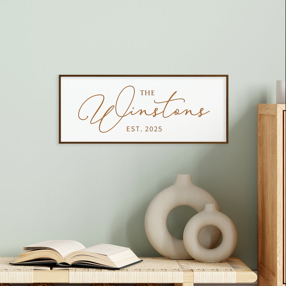 Personalized Last Name Sign – Elegant Family Wall Décor with Established Year