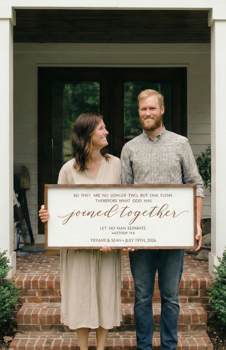 Joined Together” Personalized Scripture Sign – Matthew 19:6 Wedding &