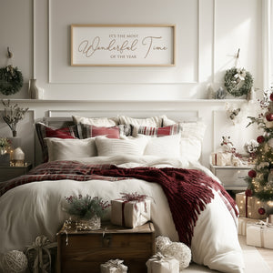 “It’s the Most Wonderful Time of the Year” Engraved Christmas Wall Art – Rustic Holiday Home Sign