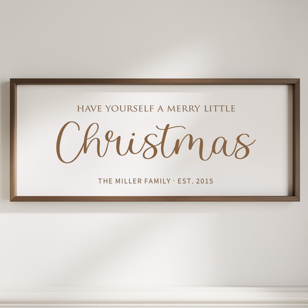 “Have Yourself a Merry Little Christmas” Engraved Wall Sign – Personalized Holiday Home Décor