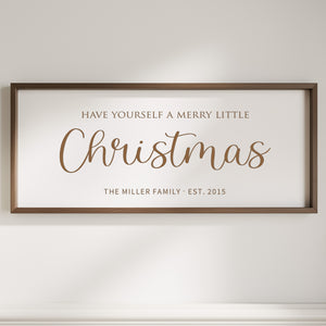 “Have Yourself a Merry Little Christmas” Engraved Wall Sign – Personalized Holiday Home Décor