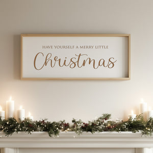 “Have Yourself a Merry Little Christmas” Engraved Wall Sign – Personalized Holiday Home Décor