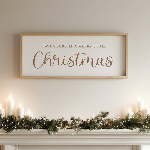 “Have Yourself a Merry Little Christmas” Engraved Wall Sign – Personalized Holiday Home Décor
