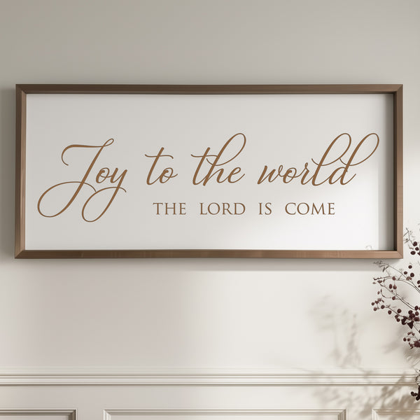 “Joy to the World, the Lord Is Come” Engraved Christmas Wall Sign – Personalized Christian Holiday Décor