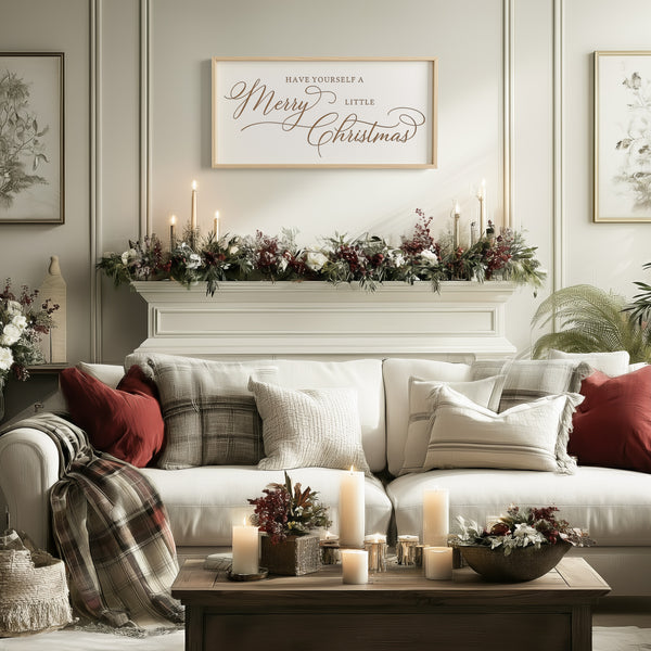 “Have Yourself a Merry Little Christmas” Engraved Wall Art – Rustic Holiday Home Sign