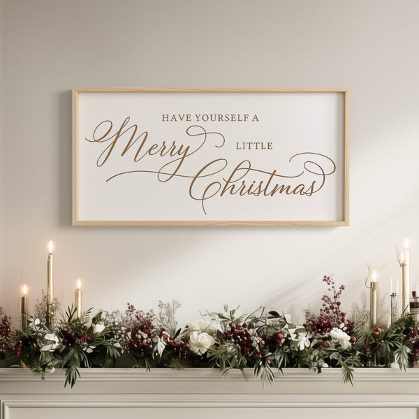 “Have Yourself a Merry Little Christmas” Engraved Wall Art – Rustic Holiday Home Sign