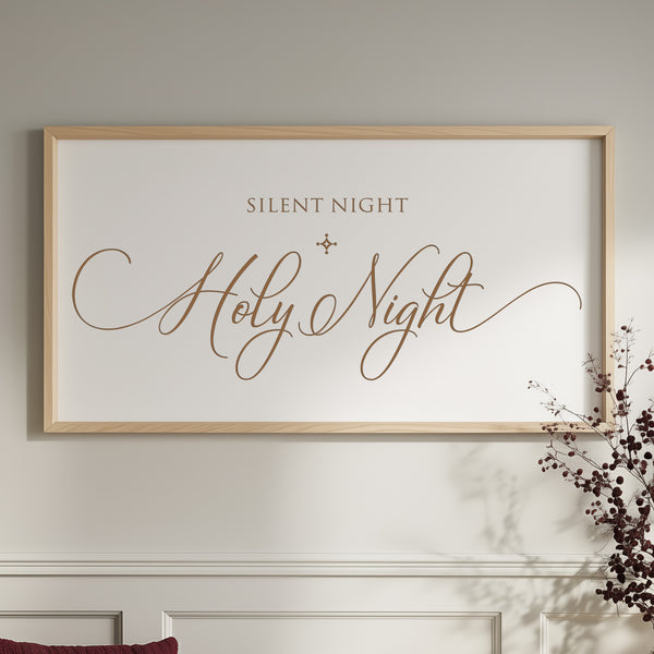 “Silent Night, Holy Night” Engraved Christmas Wall Sign – Personalized Holiday Home Décor