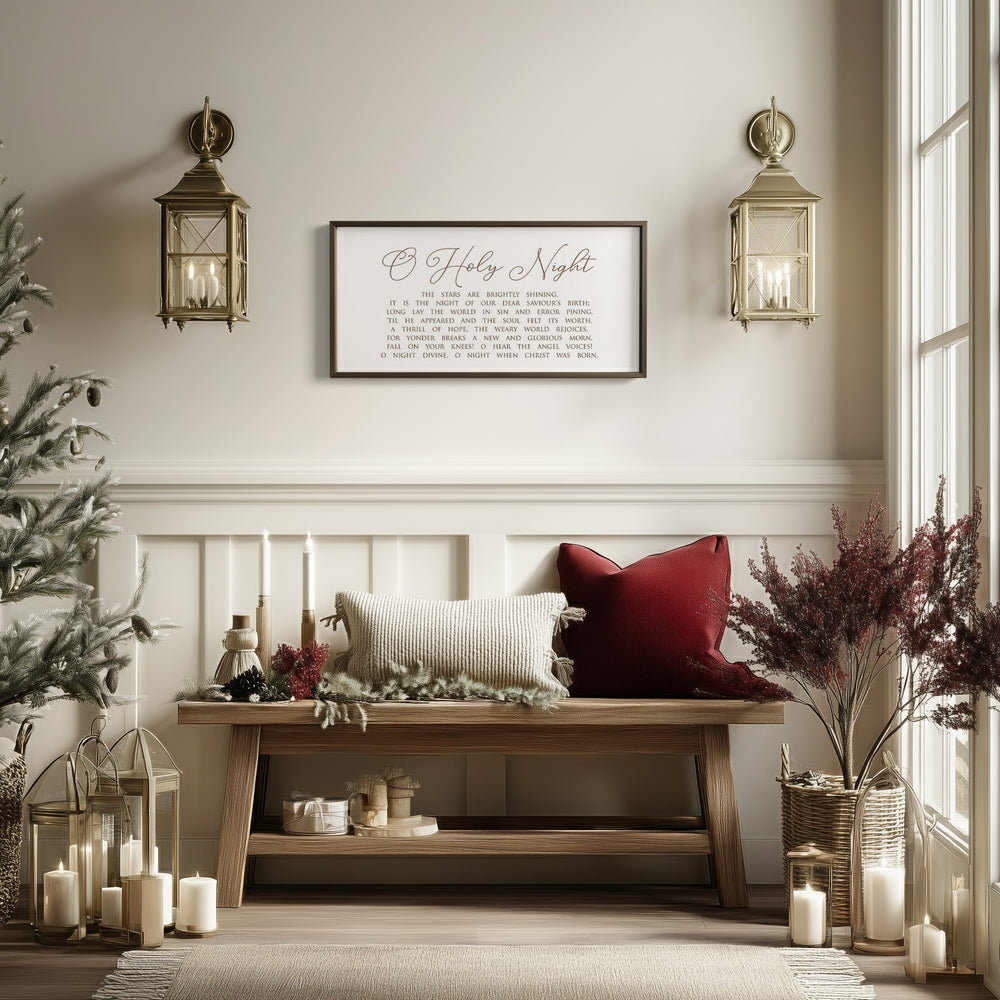 “O Holy Night” Engraved Christmas Wall Sign – Personalized Christian Holiday Décor