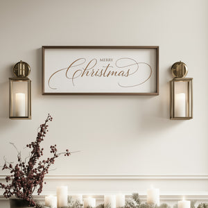 “Merry Christmas” Engraved Wall Sign – Personalized Holiday Home Décor