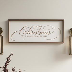 “Merry Christmas” Engraved Wall Sign – Personalized Holiday Home Décor