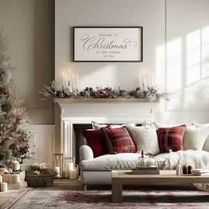 “Welcome to Christmas” Engraved Wall Sign – Personalized Holiday Home Décor