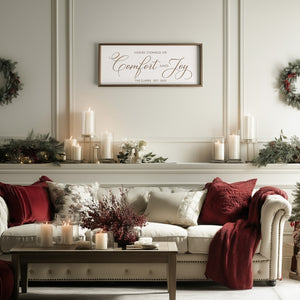 “Good Tidings of Comfort and Joy” Engraved Wall Sign – Rustic Christmas Home Décor