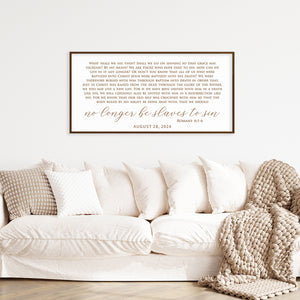 “No Longer Slaves to Sin” Romans 6:1–6 Wall Art – Christian Home Decor