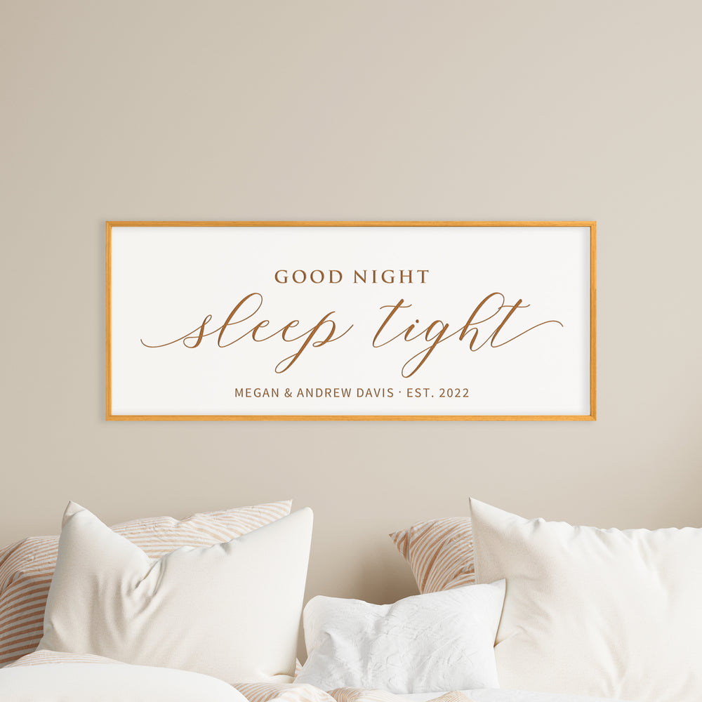 Good Night Sleep Tight · Personalized Framed Sign