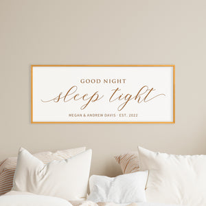 Good Night Sleep Tight · Personalized Framed Sign