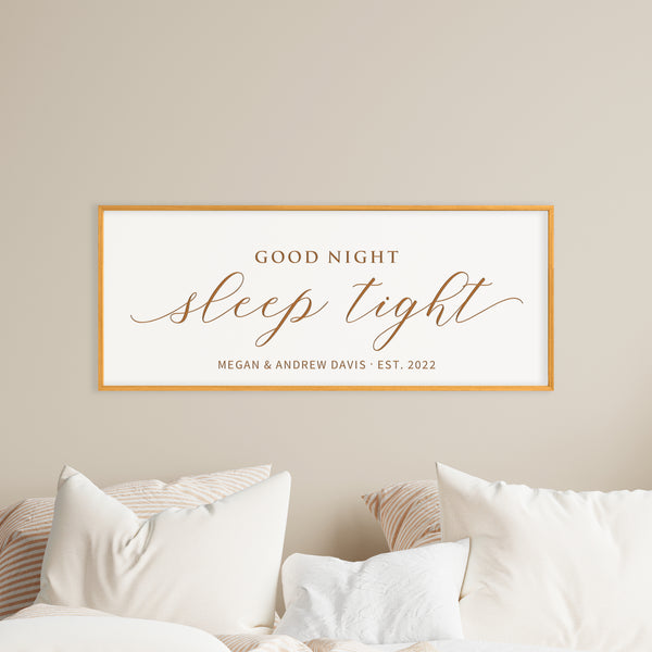 Good Night Sleep Tight · Personalized Framed Sign