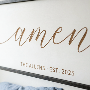 Personalized “Amen” Minimalist Scripture Wall Sign – Modern Christian Home Decor