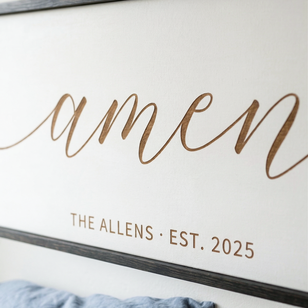 Personalized “Amen” Minimalist Scripture Wall Sign – Modern Christian Home Decor