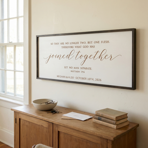 “Joined Together” Personalized Scripture Sign – Matthew 19:6 Wedding & Anniversary Wall Art