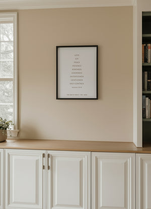 “Fruits of the Spirit” Galatians 5:22 Scripture Wall Sign – Engraved Christian Home Décor