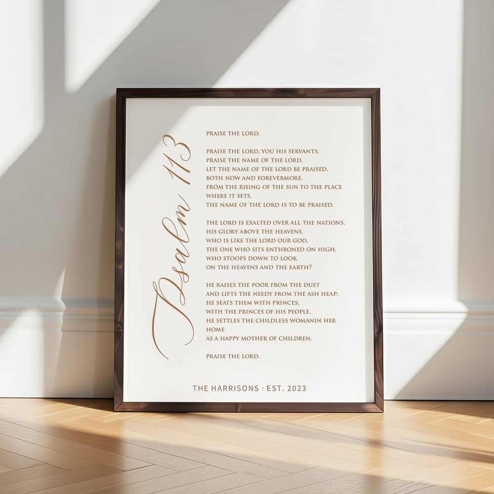“Praise the Lord” Psalm 113 Scripture Sign – Custom Bible Verse Wall Art