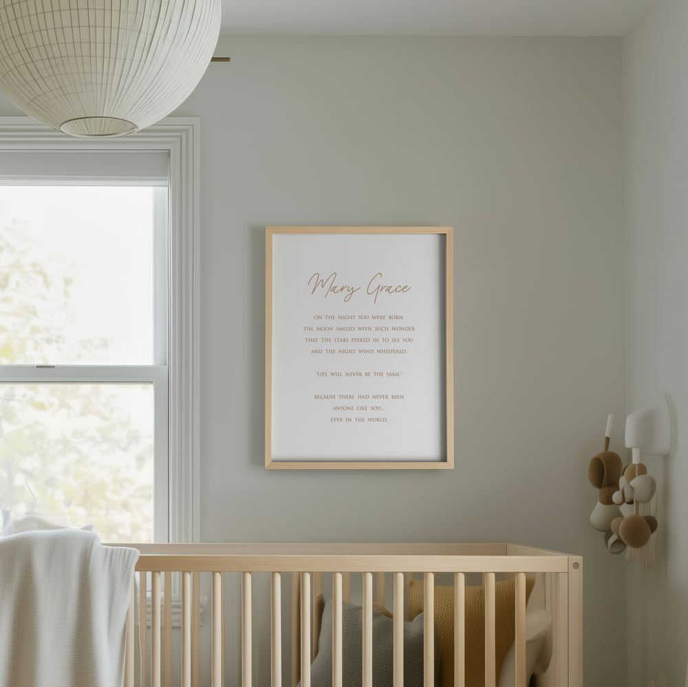 “On the Night You Were Born” Engraved Wall Sign – Personalized Nursery & Kids Room Décor