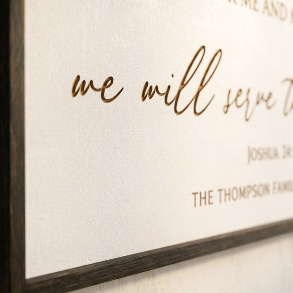“We Will Serve the Lord” Joshua 24:15 Sign – Personalized Scripture Wall Art with Family Name & Year