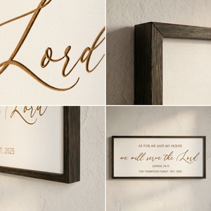 “We Will Serve the Lord” Joshua 24:15 Sign – Personalized Scripture Wall Art with Family Name & Year