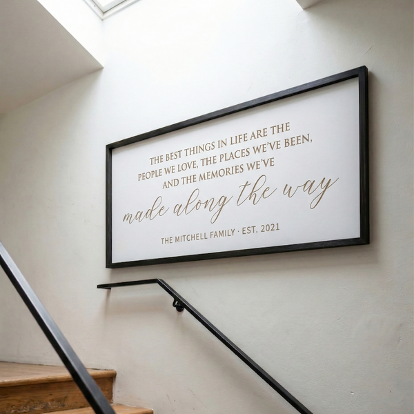 “Made Along the Way” Personalized Wall Sign – Meaningful Family Quote Art