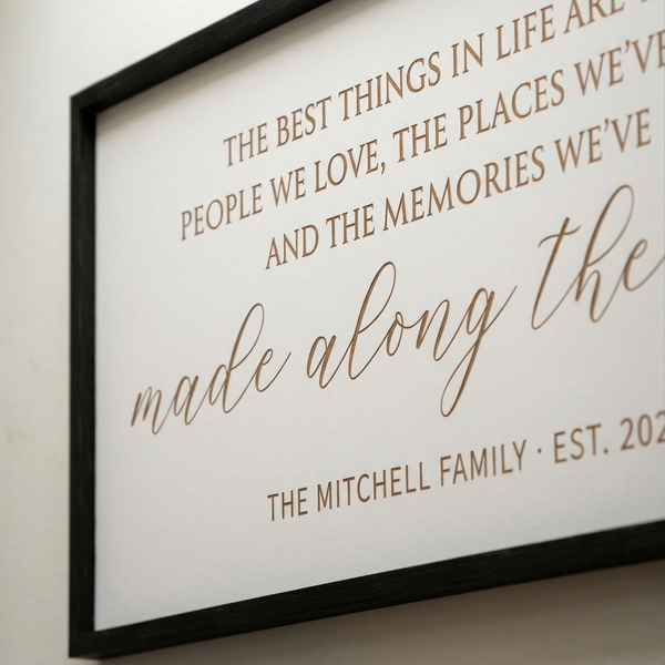 “Made Along the Way” Personalized Wall Sign – Meaningful Family Quote Art