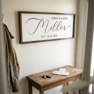 Custom Couple Name Sign – Elegant Personalized Wall Art with Est. Date