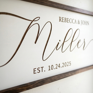 Custom Couple Name Sign – Elegant Personalized Wall Art with Est. Date