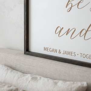 "Be Still and Know" Personalized Bedroom Wall Sign – Tranquil Christian Decor