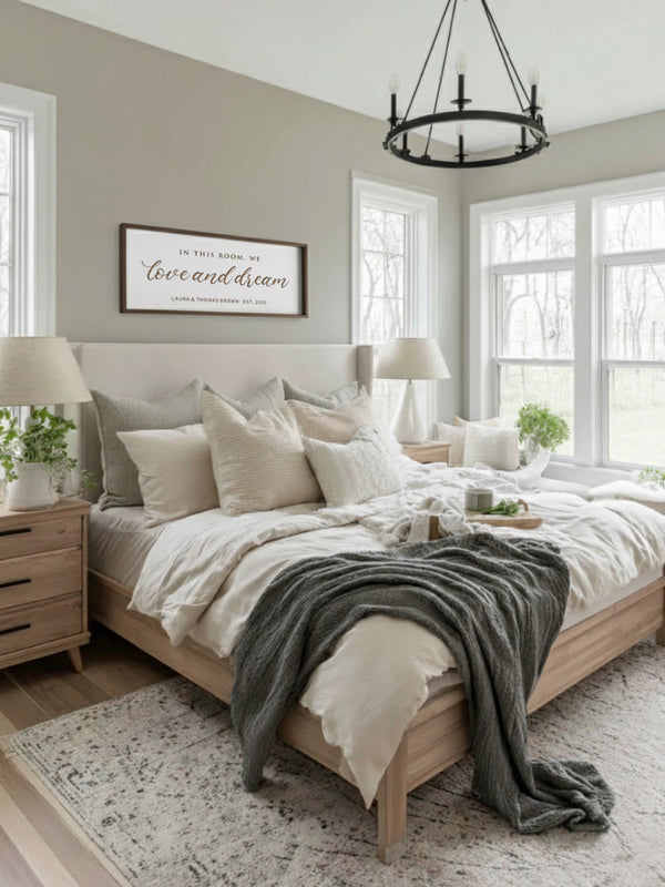 In This Room We Love And Dream · Personalized Framed Sign