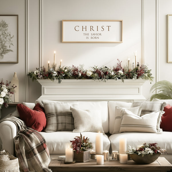 “Christ the Savior Is Born” Engraved Christmas Wall Sign – Personalized Holiday Home Décor