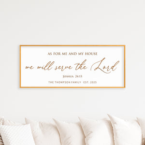 “We Will Serve the Lord” Joshua 24:15 Sign – Personalized Scripture Wall Art with Family Name & Year
