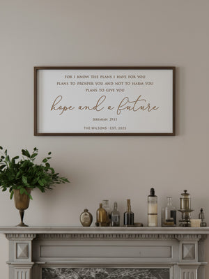 Personalized “Hope and a Future” Scripture Wall Art – Jeremiah 29:11