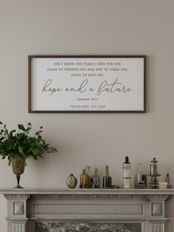 Personalized “Hope and a Future” Scripture Wall Art – Jeremiah 29:11